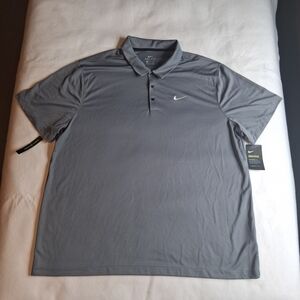 Nike Men’s 3XL Dri-FIT Polo Shirt Gray Short Sleeve Golf NWT.